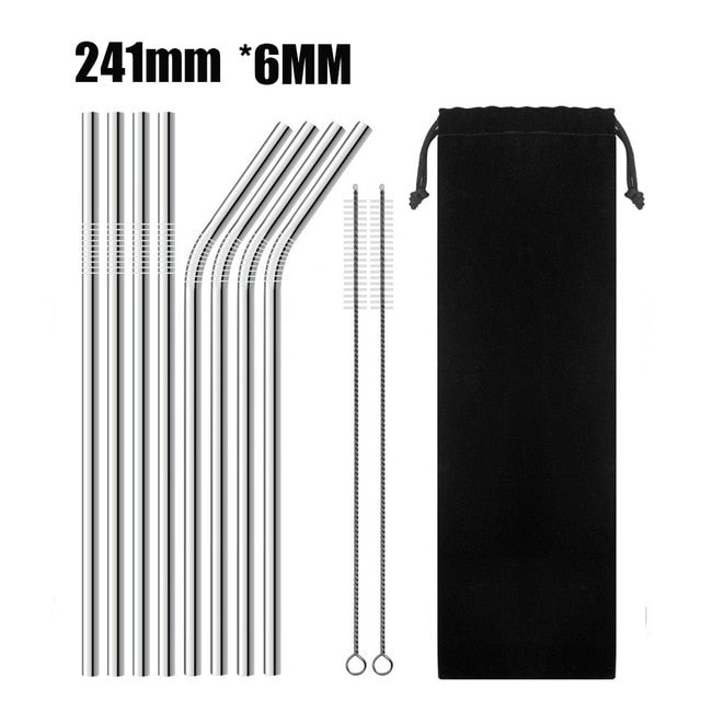 Stainless Steel Metal Straw with Cleaner Brush
