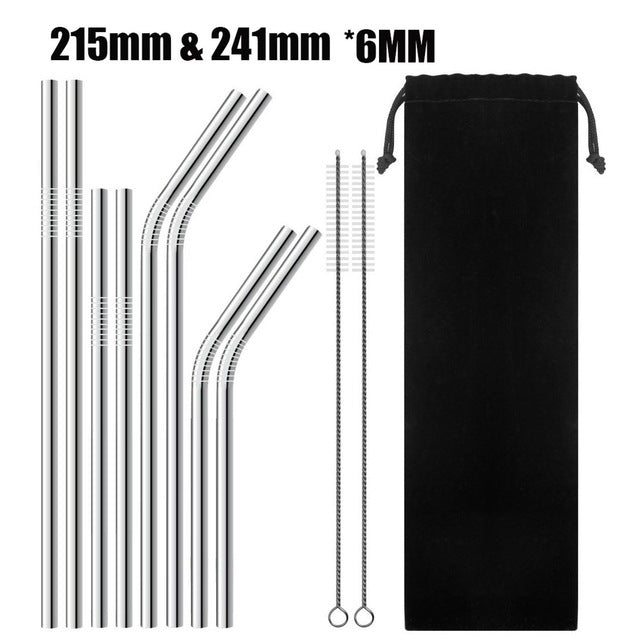 Stainless Steel Metal Straw with Cleaner Brush
